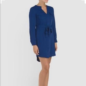 Royal Navy Blue Long Sleeve Work Shirt Dress